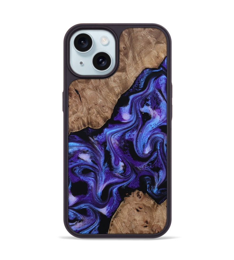 iPhone 15 Wood Phone Case - Dashawn (Purple, 814797)