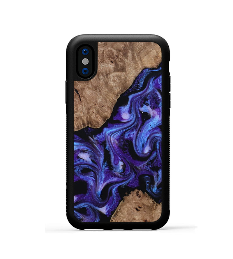 iPhone Xs Wood Phone Case - Dashawn (Purple, 814797)