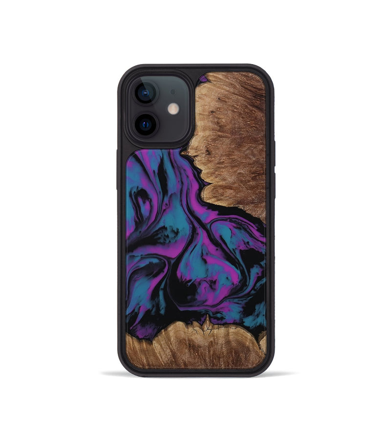 iPhone 12 mini Wood Phone Case - Latonia (Purple, 814799)
