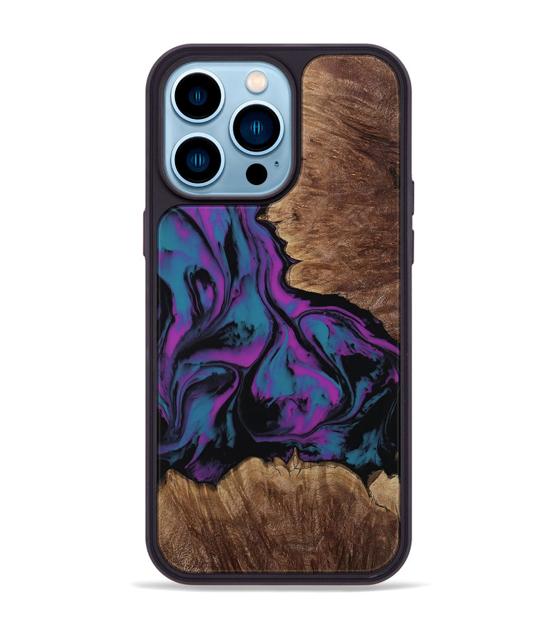 iPhone 14 Pro Max Wood Phone Case - Latonia (Purple, 814799)