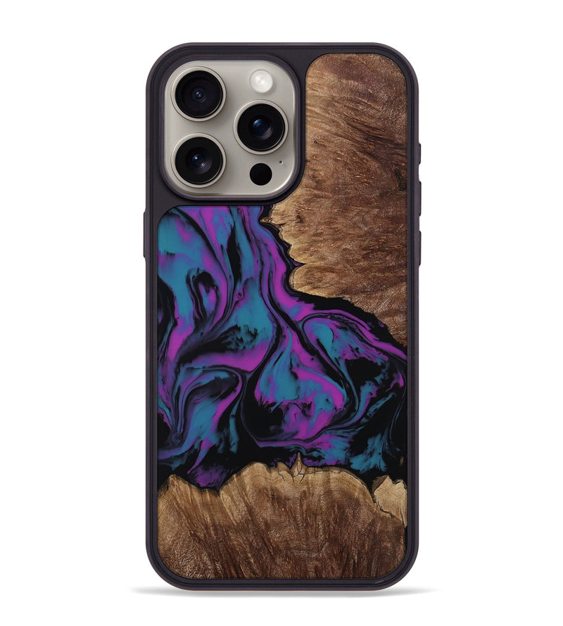 iPhone 15 Pro Max Wood Phone Case - Latonia (Purple, 814799)