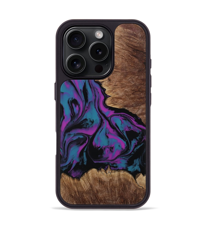 iPhone 16 Pro Wood Phone Case - Latonia (Purple, 814799)