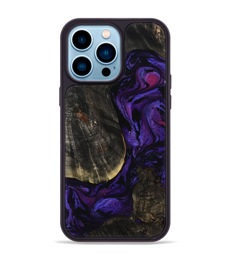 iPhone 14 Pro Max Wood Phone Case - Rosalee (Purple, 814801)