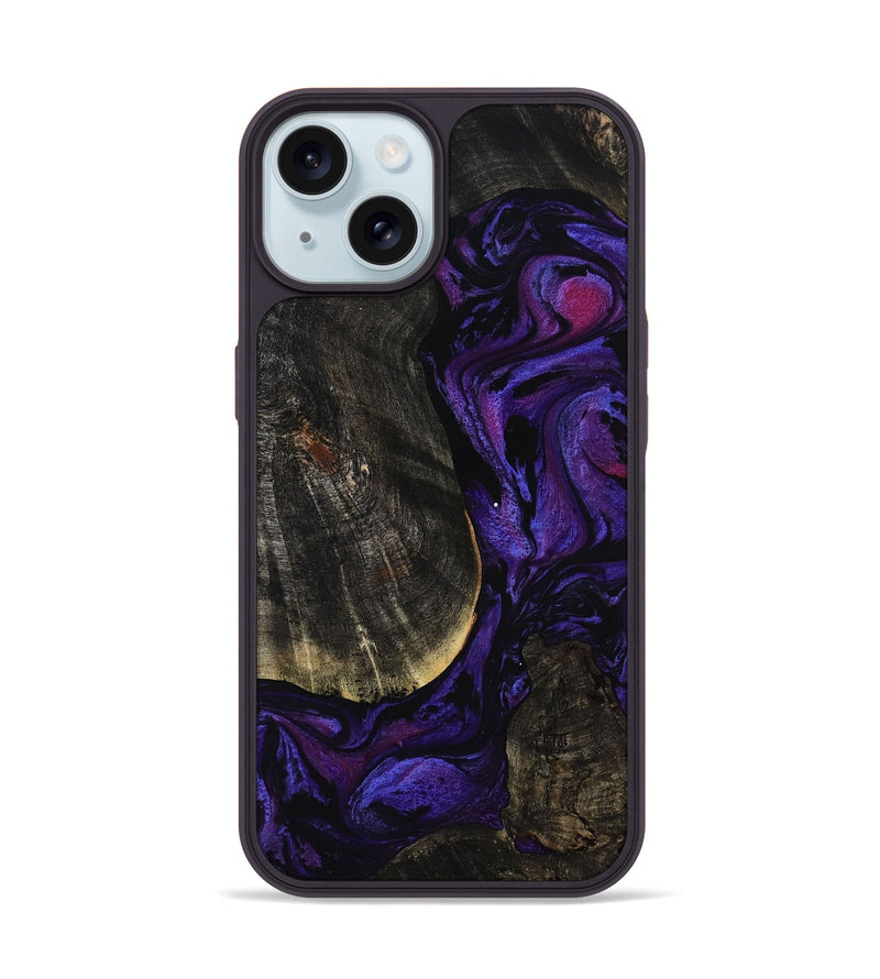 iPhone 15 Wood Phone Case - Rosalee (Purple, 814801)