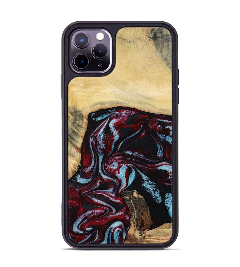 iPhone 11 Pro Max Wood Phone Case - Alonza (Red, 814802)