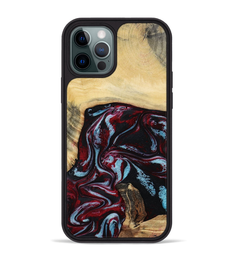 iPhone 12 Pro Max Wood Phone Case - Alonza (Red, 814802)