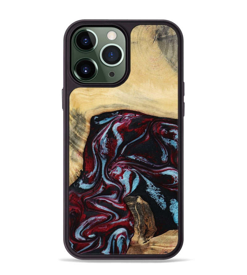 iPhone 13 Pro Max Wood Phone Case - Alonza (Red, 814802)