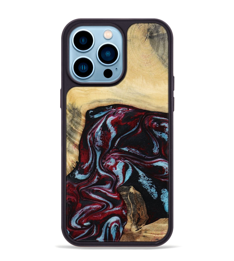 iPhone 14 Pro Max Wood Phone Case - Alonza (Red, 814802)
