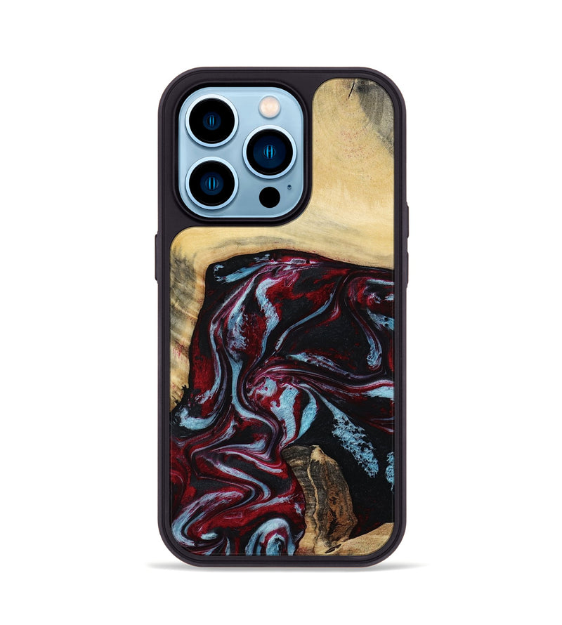 iPhone 14 Pro Wood Phone Case - Alonza (Red, 814802)