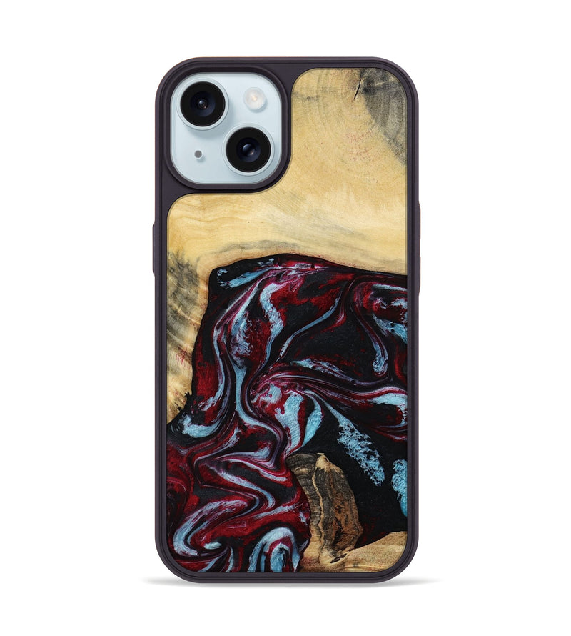 iPhone 15 Wood Phone Case - Alonza (Red, 814802)