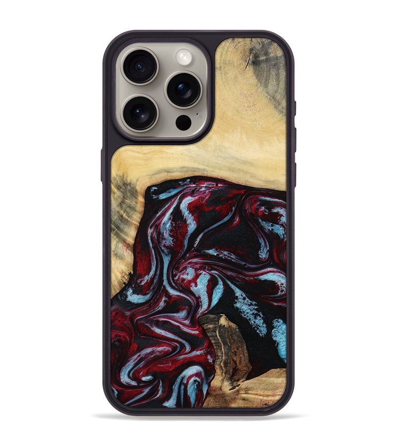 iPhone 15 Pro Max Wood Phone Case - Alonza (Red, 814802)