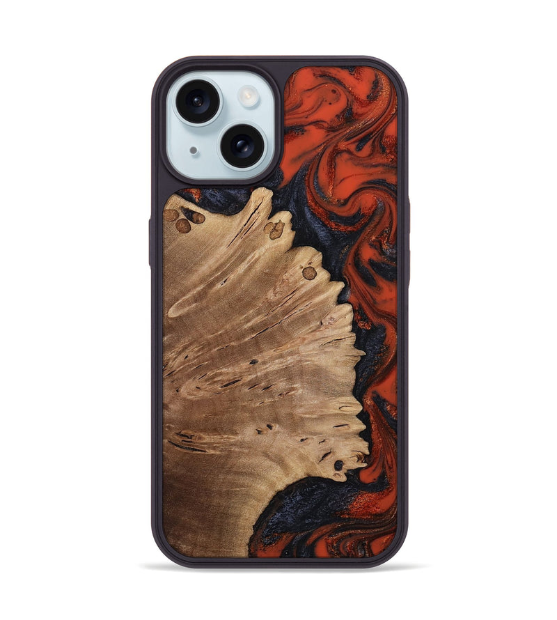 iPhone 15 Wood Phone Case - Cordie (Red, 814803)