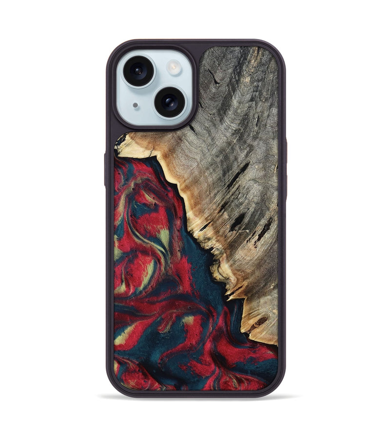 iPhone 15 Wood Phone Case - Robyn (Red, 814805)
