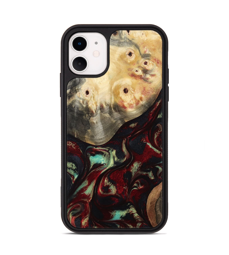 iPhone 11 Wood Phone Case - Mariann (Red, 814806)