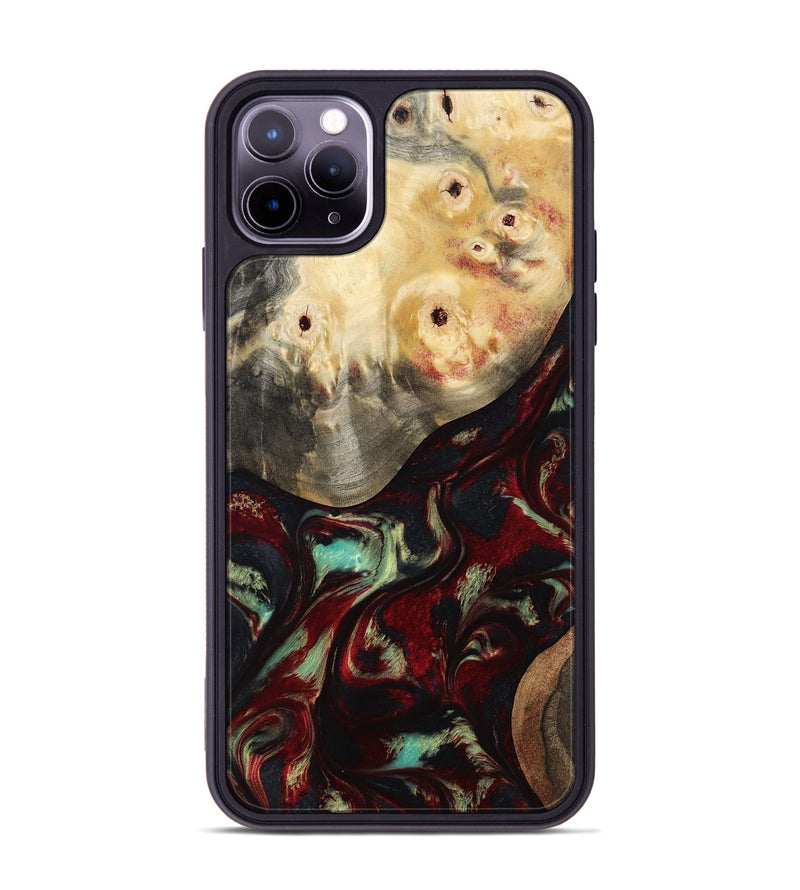 iPhone 11 Pro Max Wood Phone Case - Mariann (Red, 814806)
