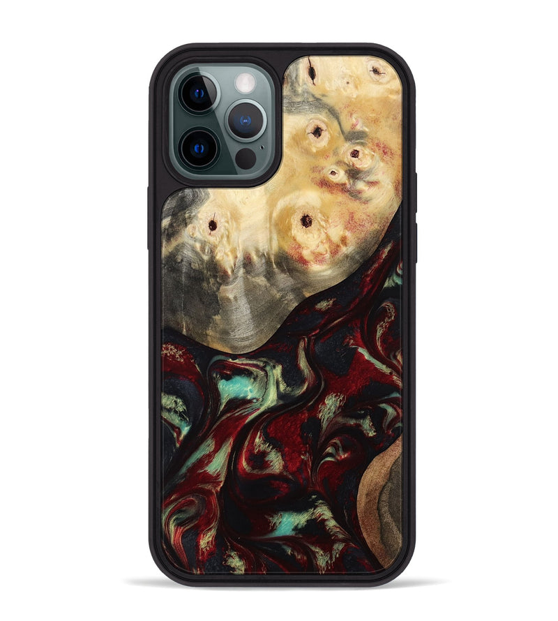 iPhone 12 Pro Max Wood Phone Case - Mariann (Red, 814806)