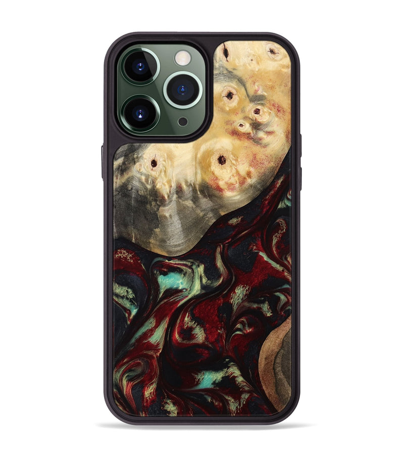 iPhone 13 Pro Max Wood Phone Case - Mariann (Red, 814806)