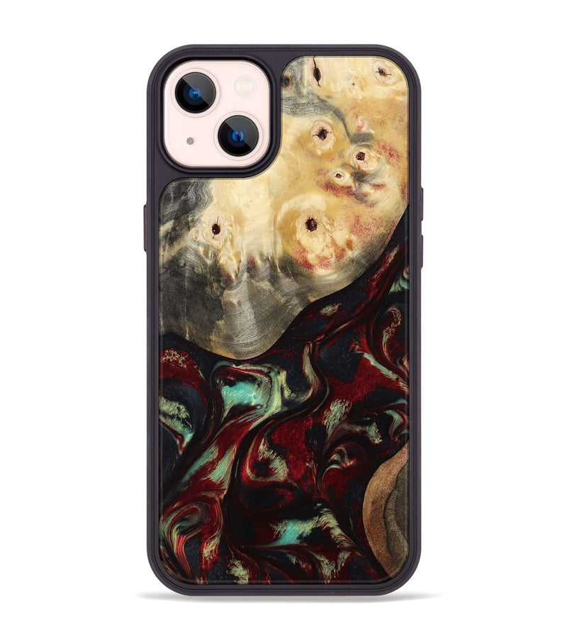 iPhone 14 Plus Wood Phone Case - Mariann (Red, 814806)