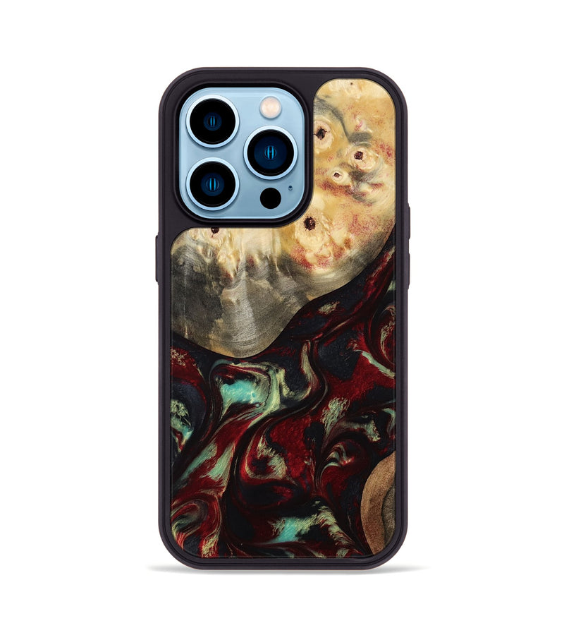 iPhone 14 Pro Wood Phone Case - Mariann (Red, 814806)