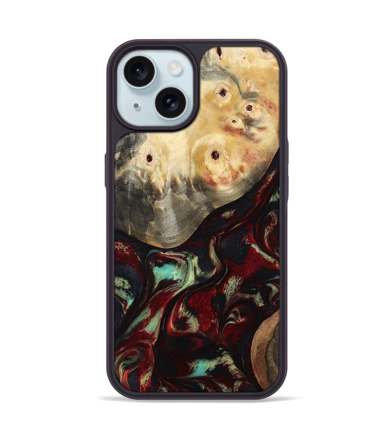 iPhone 15 Wood Phone Case - Mariann (Red, 814806)