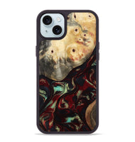 iPhone 15 Plus Wood Phone Case - Mariann (Red, 814806)