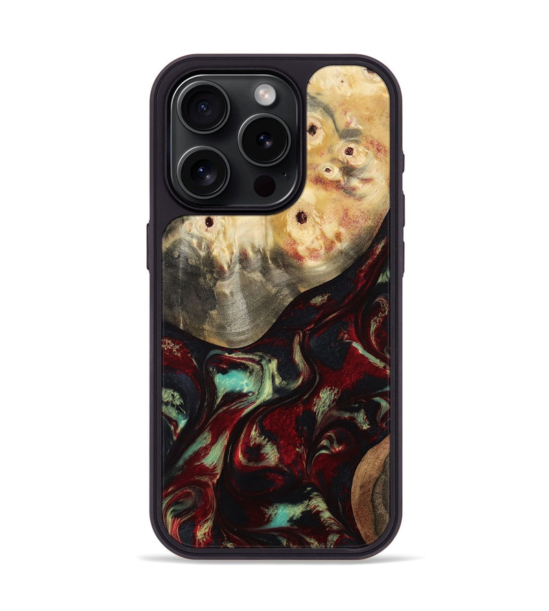 iPhone 15 Pro Wood Phone Case - Mariann (Red, 814806)