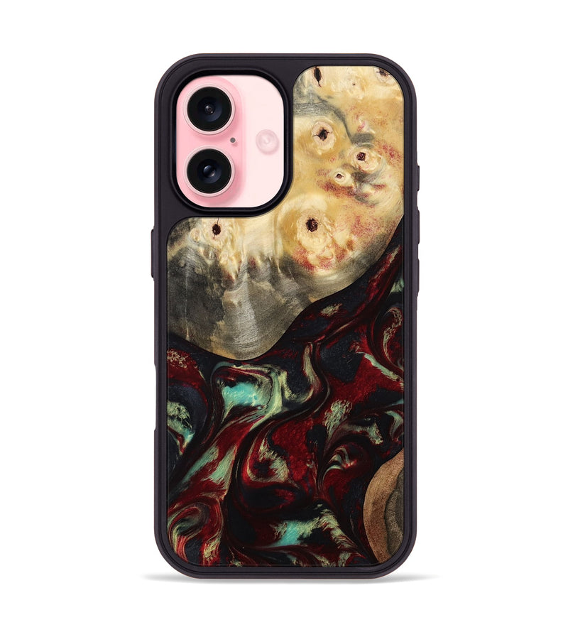 iPhone 16 Wood Phone Case - Mariann (Red, 814806)