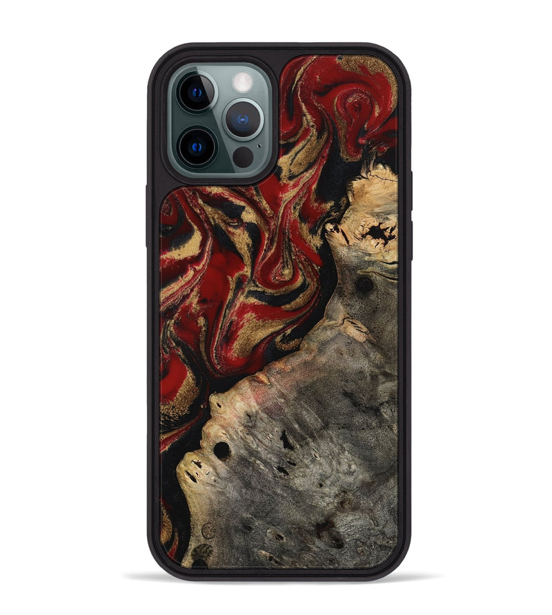 iPhone 12 Pro Max Wood Phone Case - Elda (Red, 814807)
