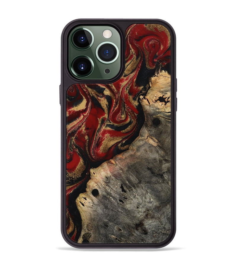 iPhone 13 Pro Max Wood Phone Case - Elda (Red, 814807)