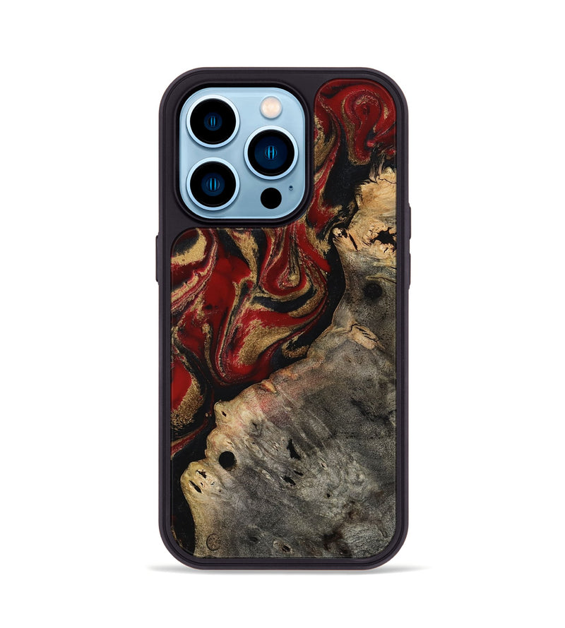iPhone 14 Pro Wood Phone Case - Elda (Red, 814807)