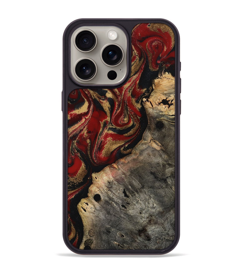 iPhone 15 Pro Max Wood Phone Case - Elda (Red, 814807)
