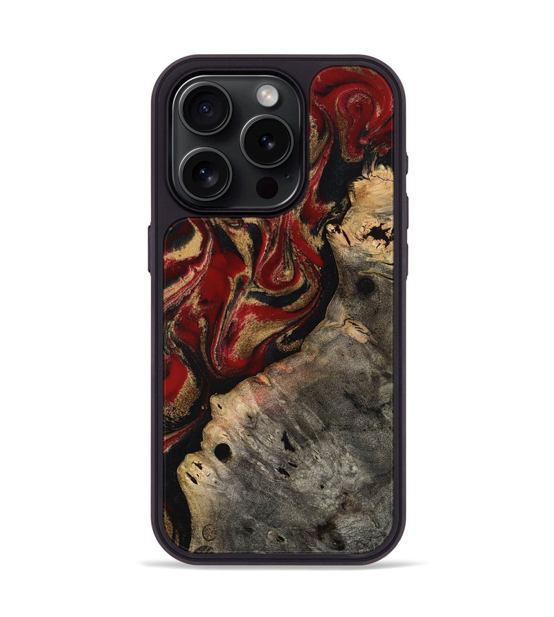 iPhone 15 Pro Wood Phone Case - Elda (Red, 814807)
