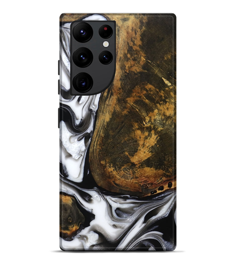 Galaxy S22 Ultra Wood Live Edge Phone Case - Brown (Black & White, 814824)