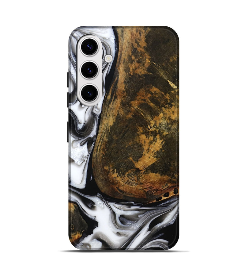 Galaxy S25 Wood Live Edge Phone Case - Brown (Black & White, 814824)