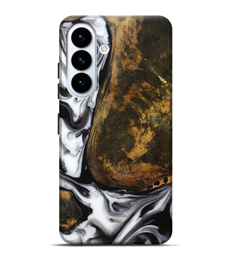 Galaxy S26 Plus Wood Live Edge Phone Case - Brown (Black & White, 814824)