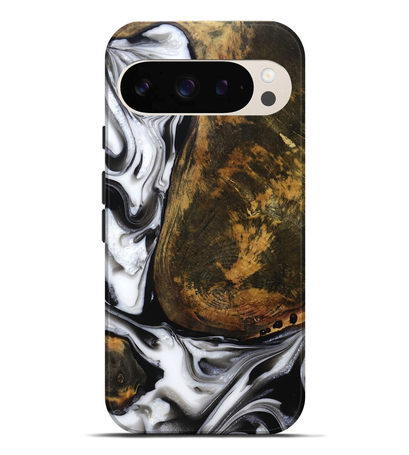 Pixel 10 Pro XL Wood Live Edge Phone Case - Brown (Black & White, 814824)