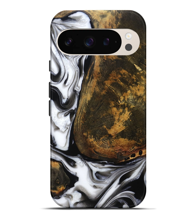 Pixel 9 Pro XL Wood Live Edge Phone Case - Brown (Black & White, 814824)