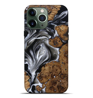 iPhone 13 Pro Max Wood Live Edge Phone Case - Aziel (Black & White, 814825)