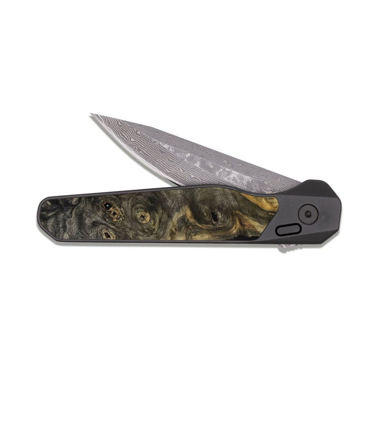 EDC Dark Damascus Wood Pocket Knife - Kent (Wood Burl, 814841)