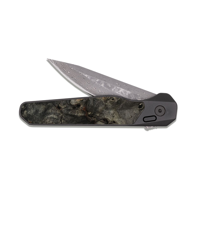 EDC Dark Damascus Wood Pocket Knife - Aden (Wood Burl, 814843)