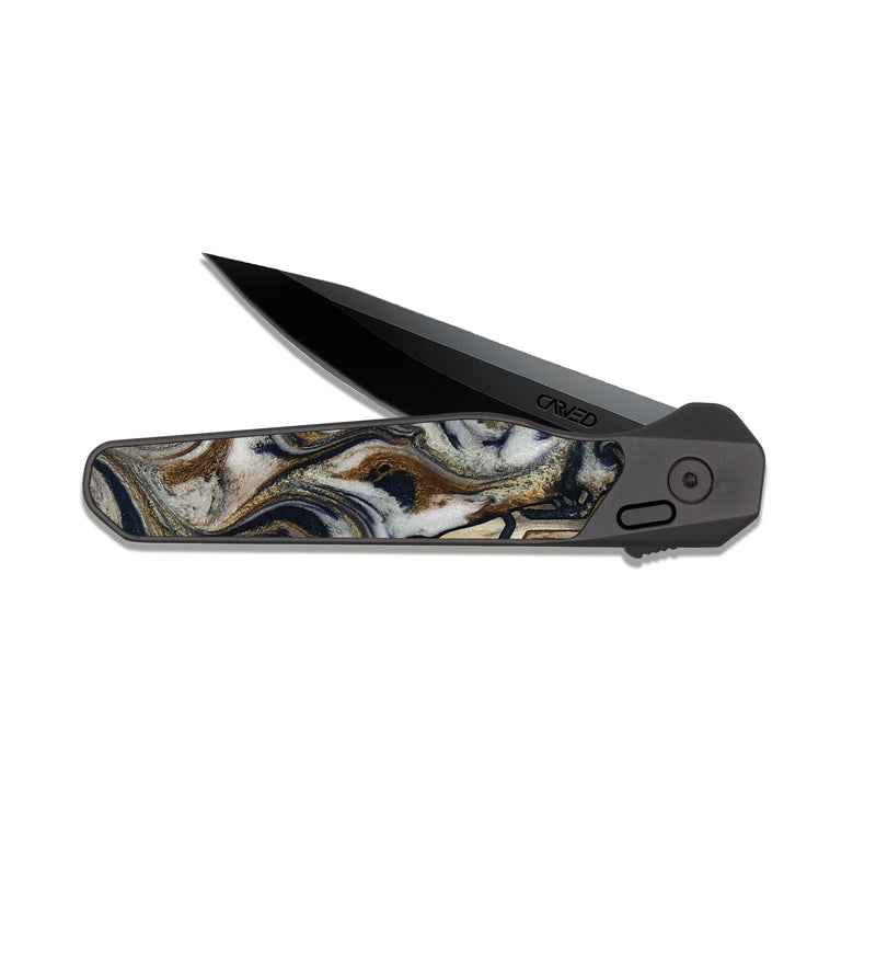 EDC Dark Slate Wood Pocket Knife - Kortney (Pattern, 814852)