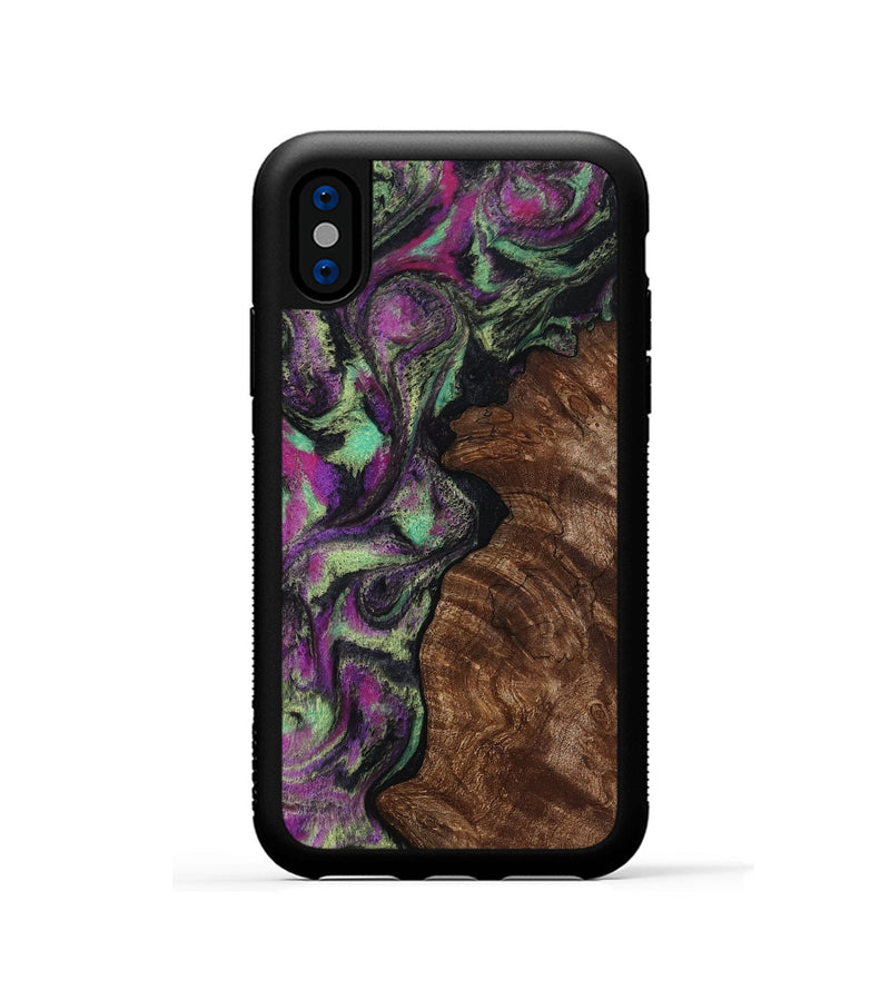 iPhone Xs Wood Phone Case - Keaton (Purple, 814862)