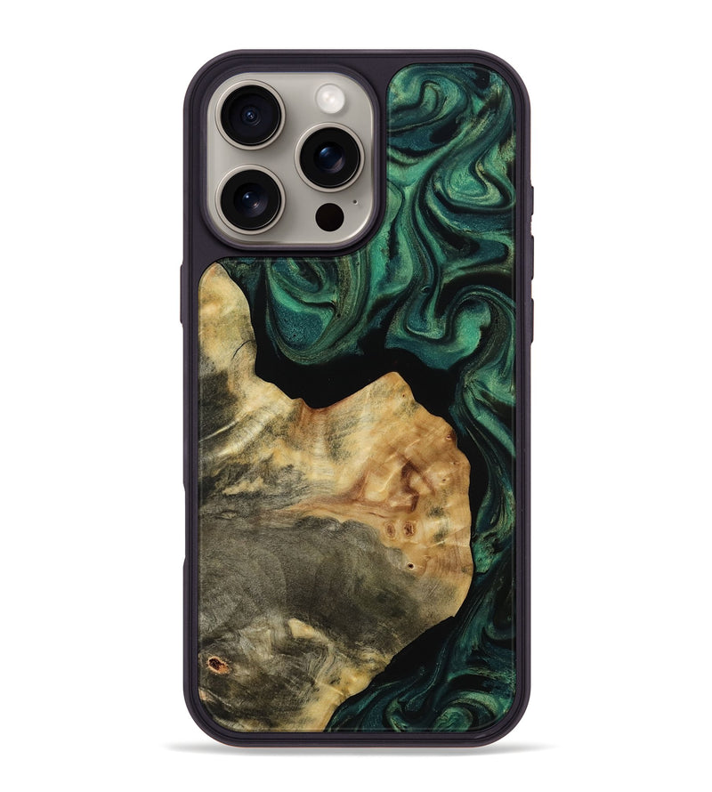 iPhone 16 Pro Max Wood Phone Case - Kyle (Green, 814864)