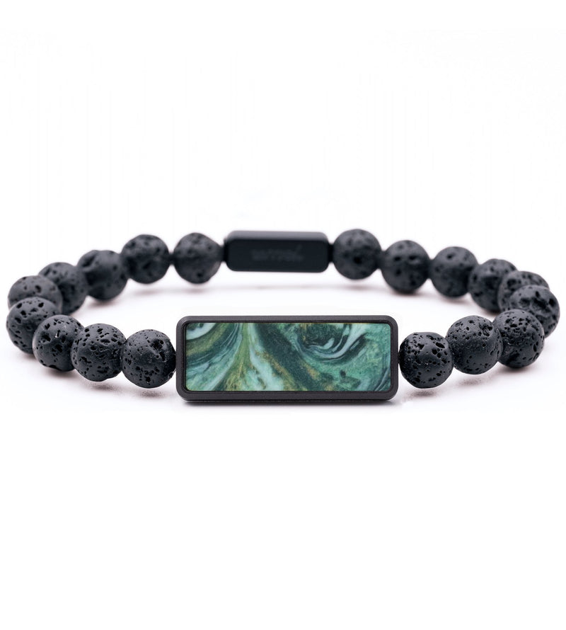 Lava Bead ResinArt Bracelet - Misty (Green, 815160)