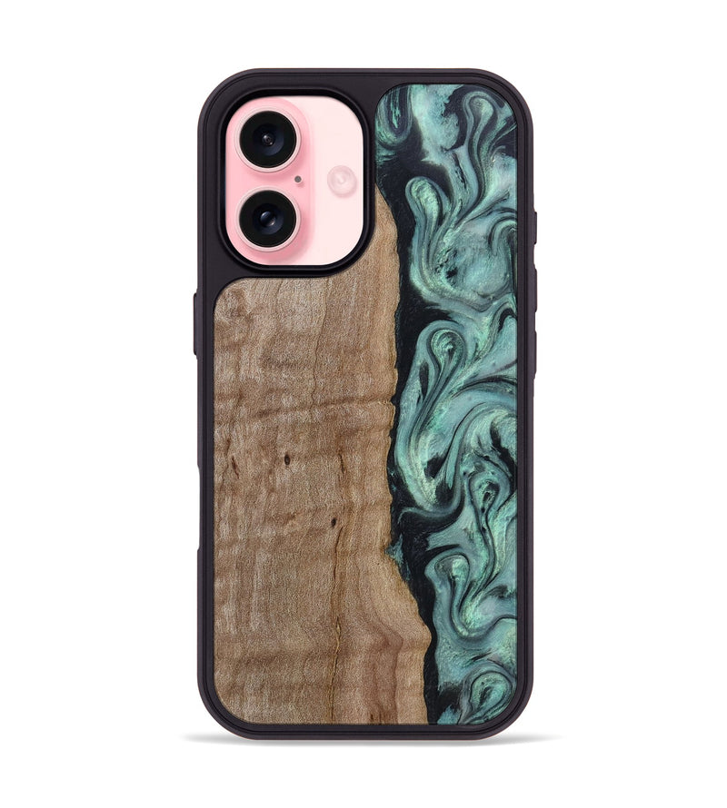 iPhone 16 Wood Phone Case - Julio (Green, 815206)