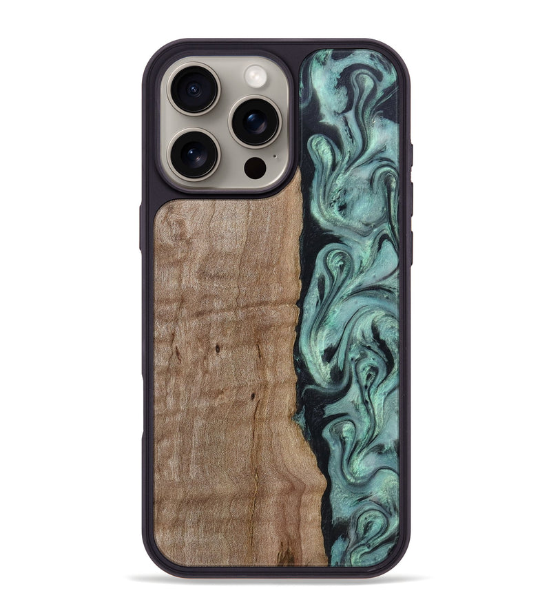 iPhone 16 Pro Max Wood Phone Case - Julio (Green, 815206)