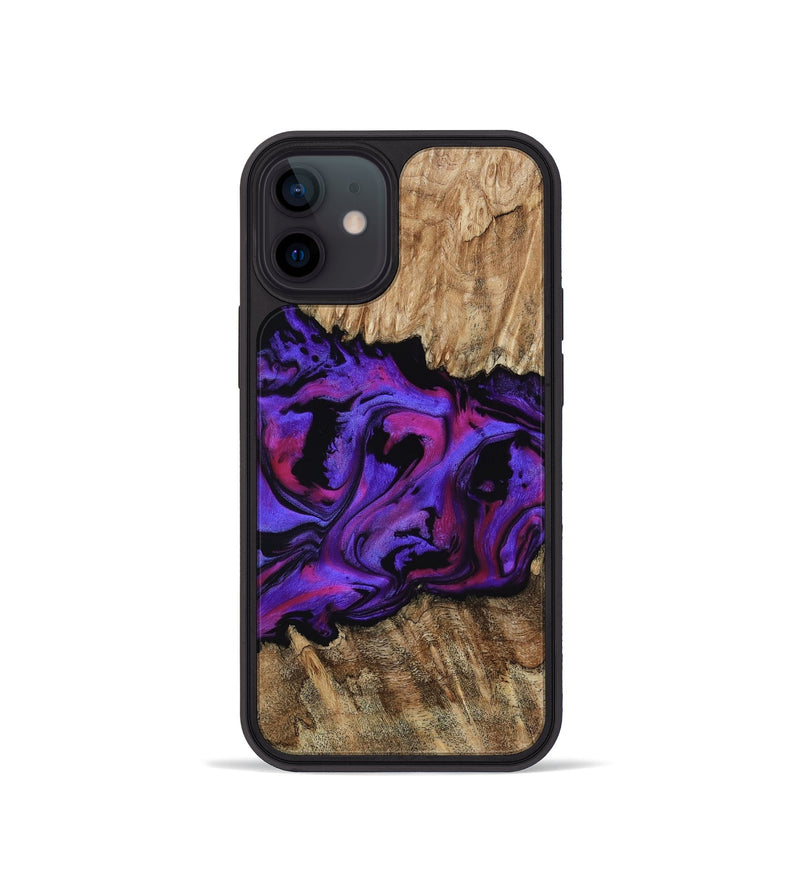 iPhone 12 mini Wood Phone Case - Scarlet (Purple, 815215)