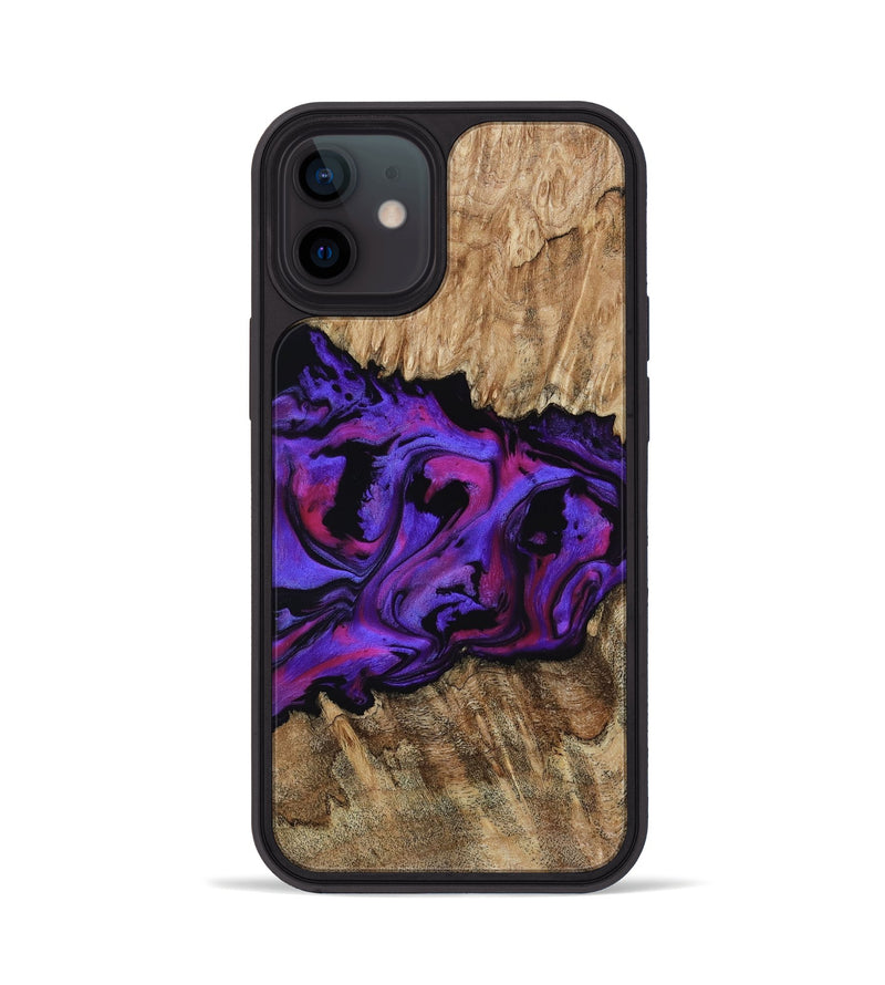 iPhone 12 Wood Phone Case - Scarlet (Purple, 815215)