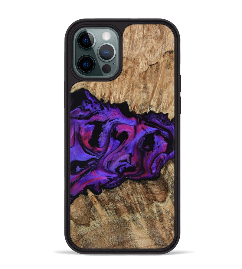 iPhone 12 Pro Max Wood Phone Case - Scarlet (Purple, 815215)