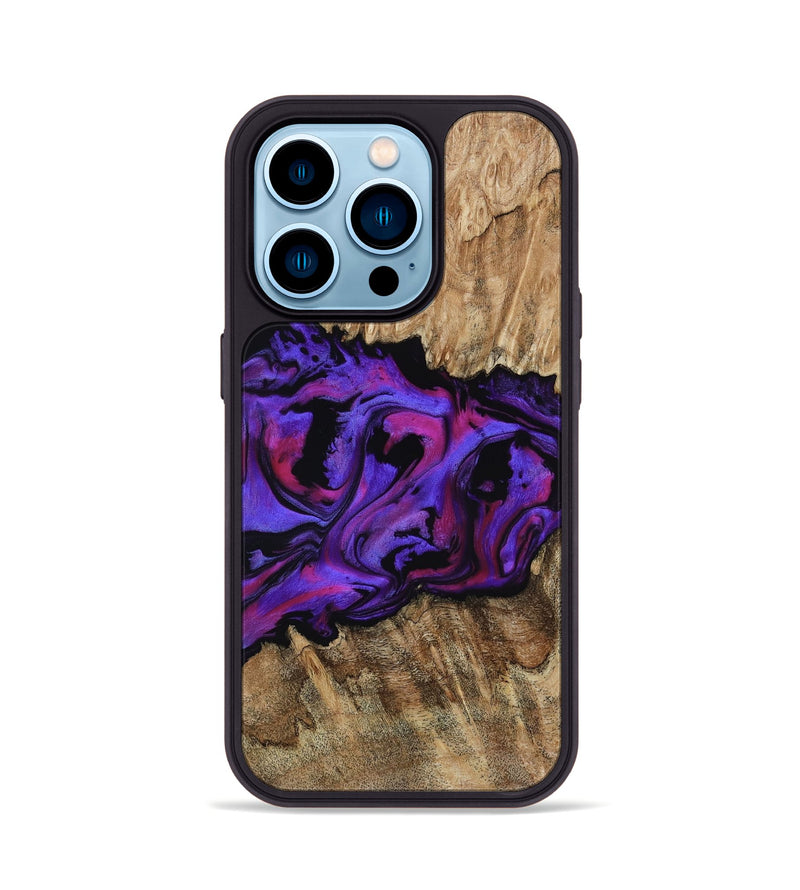 iPhone 14 Pro Wood Phone Case - Scarlet (Purple, 815215)